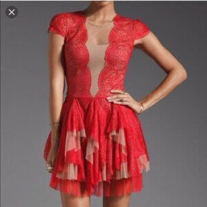 BCBGMaxAzria Rochelle Scalloped Lace Dress